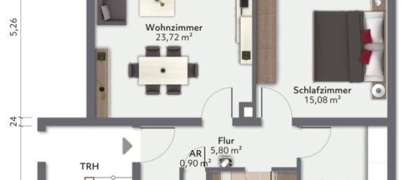 Квартира с 2 спальнями в Траунштайн, Германия № 326135 12