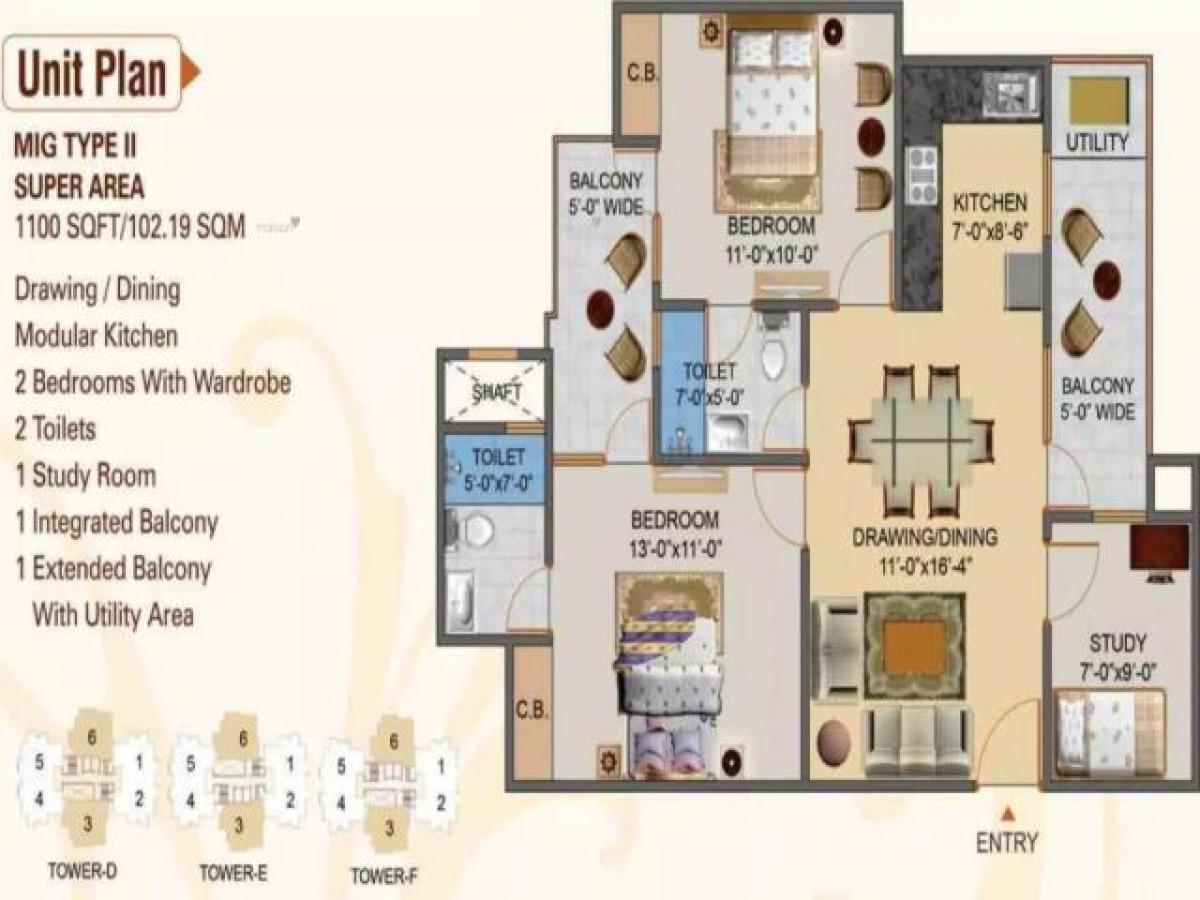 2 bedrooms House in Noida, India No. 67220