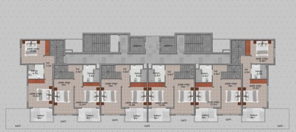 2-salle Appartement à Avsallar, Turkey No. 29931 17