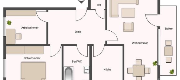 Квартира с 3 комнатами в Tirschenreuth, Германия № 350210 8