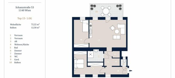 3 rooms Apartment in Penzing, Austria No. 171150 8