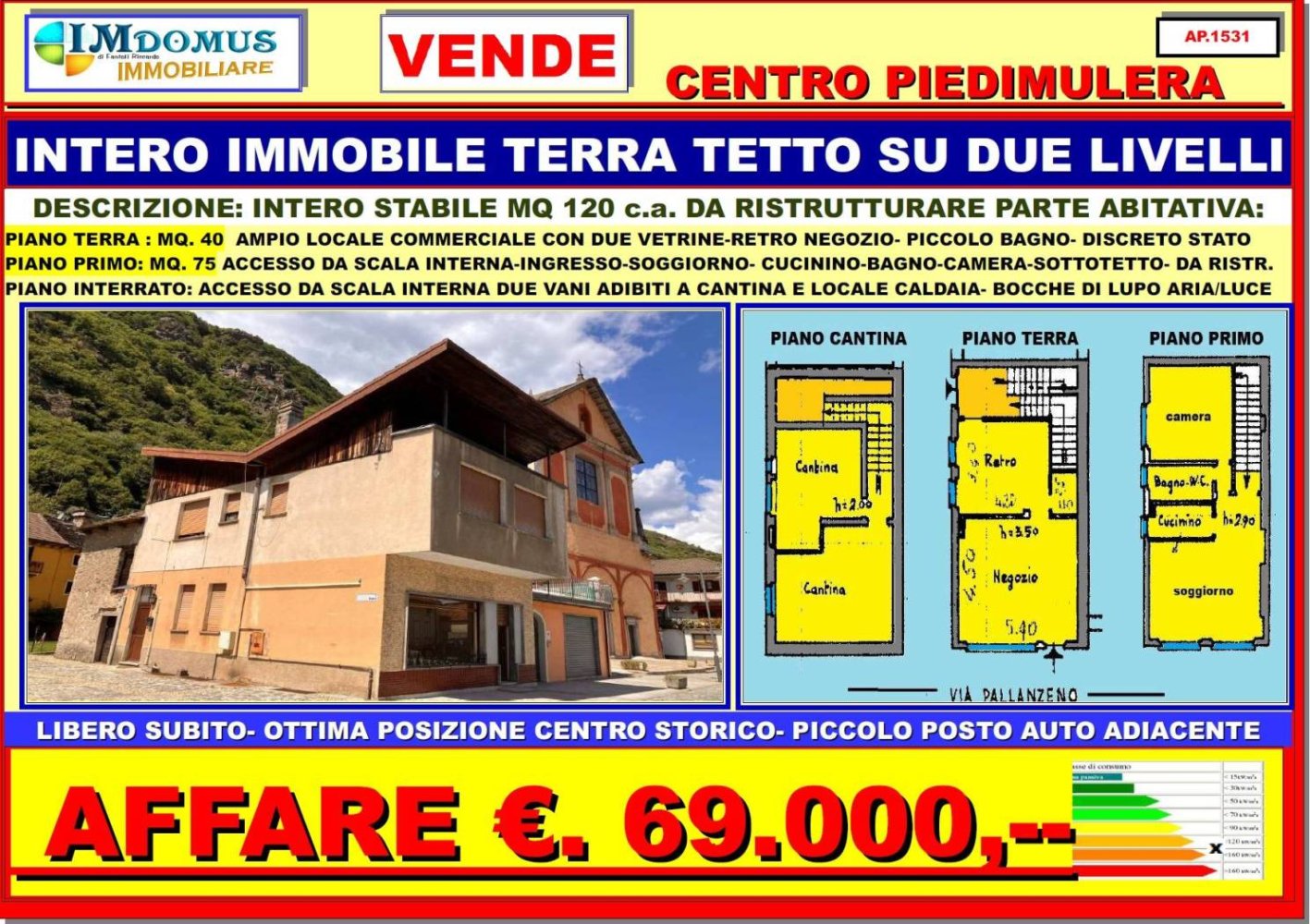 1 غرف نوم منزل في Piedimulera, Italy رقم 272923