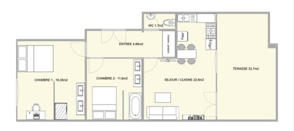 2 bedrooms Apartment in Paris, France No. 348890 9