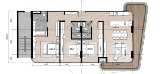 Кондоминиум  с 3 спальнями в Highland Park Condominium Bangtao Beach, Пхукет, Таиланд № 30553 9