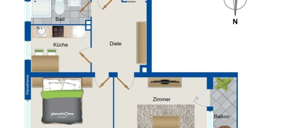 Apartamento de 2 habitaciónes en Falkenhagener Feld, Germany No. 87725 10