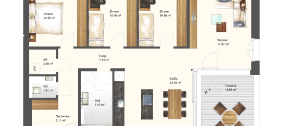 4-salle Appartement à Wolfurt, Austria No. 120913 3