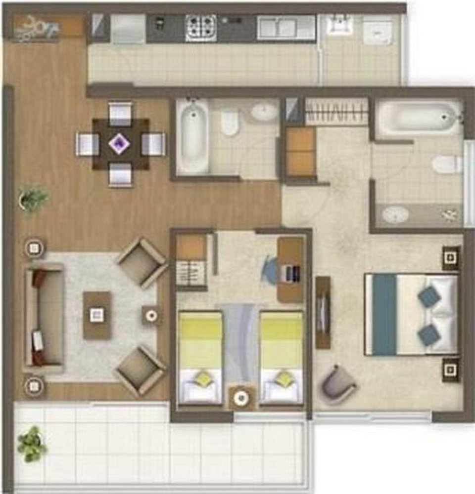 2 bedrooms Apartment in Santiago, Chile No. 2240