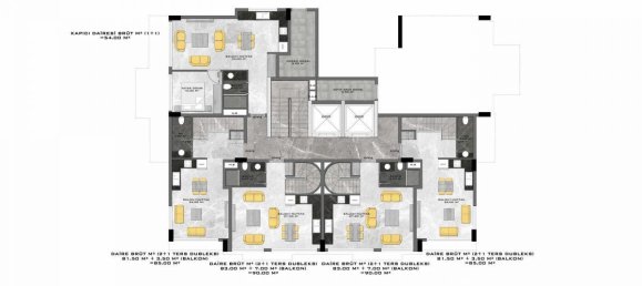 Квартира с 2 комнатами в Каргыджак, Турция № 9893 21