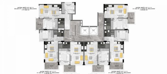Квартира с 2 комнатами в Каргыджак, Турция № 9893 23