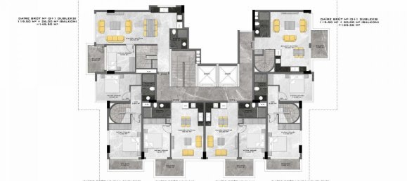 Квартира с 2 комнатами в Каргыджак, Турция № 9893 24