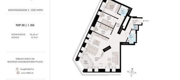 4 rooms Apartment in Leopoldstadt, Austria No. 218917 7