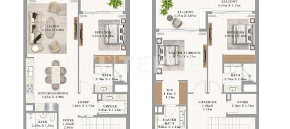 2 Schlafzimmer Penthaus in Al Marjan Island, UAE, Nr. 102548 12
