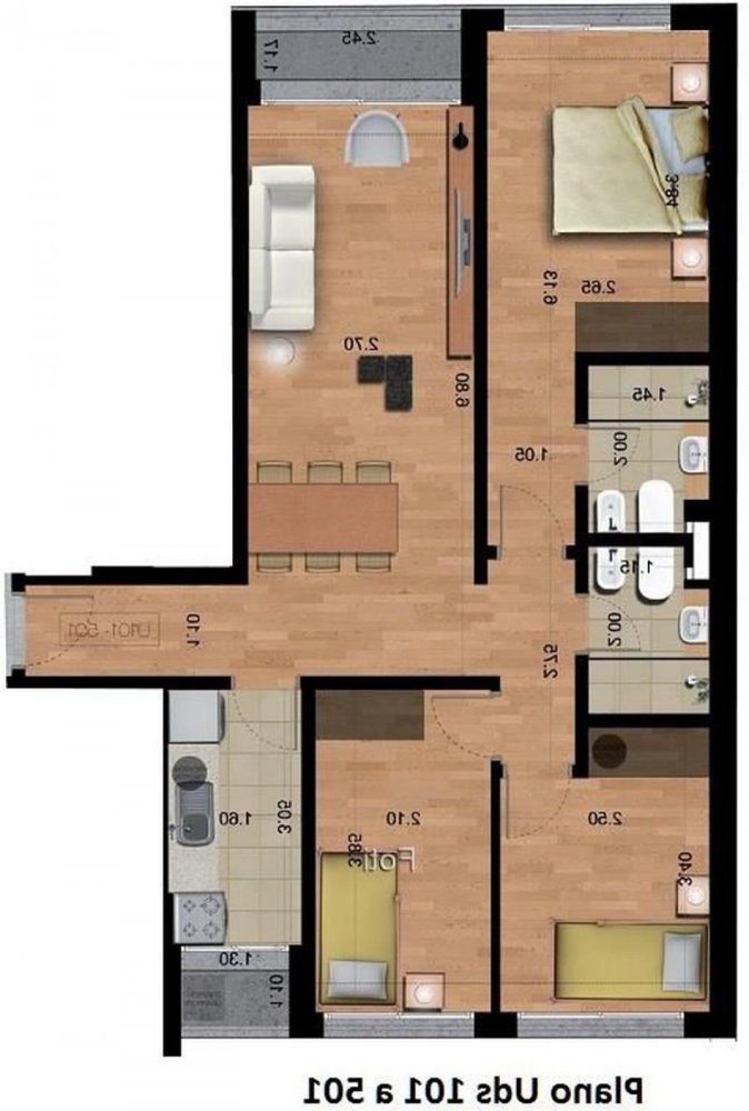 3 bedrooms Apartment in Montevideo, Uruguay No. 7093