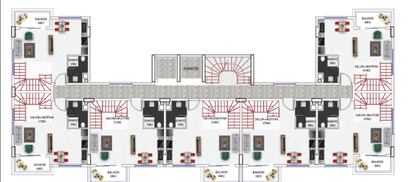 Квартира 1+1 в Авсаллар, Турция № 30476 2
