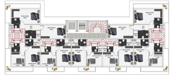 Квартира 1+1 в Авсаллар, Турция № 30476 6