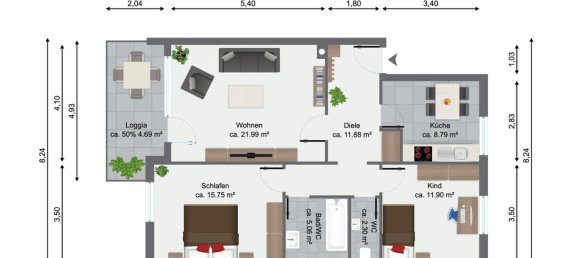 3-salle Appartement à Dachau, Germany No. 61340 11