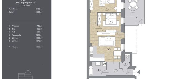 Квартира с 3 комнатами в Рудольфсхайм-Фунфхаус, Австрия № 133200 11