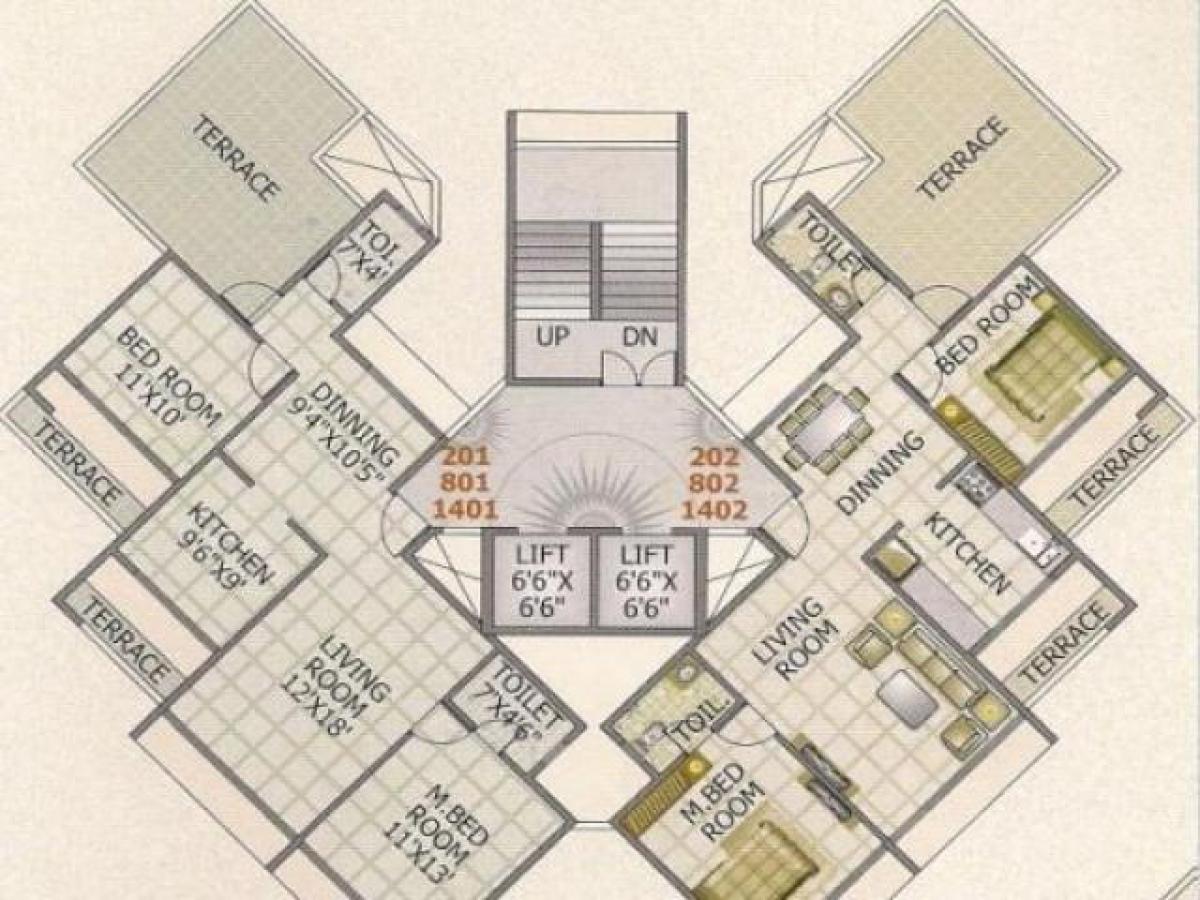 3 غرف نوم منزل في Mumbai, India رقم 47370