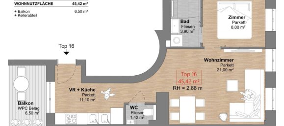 2-Zimmer Wohnung in Wien, Austria, Nr. 38393 18