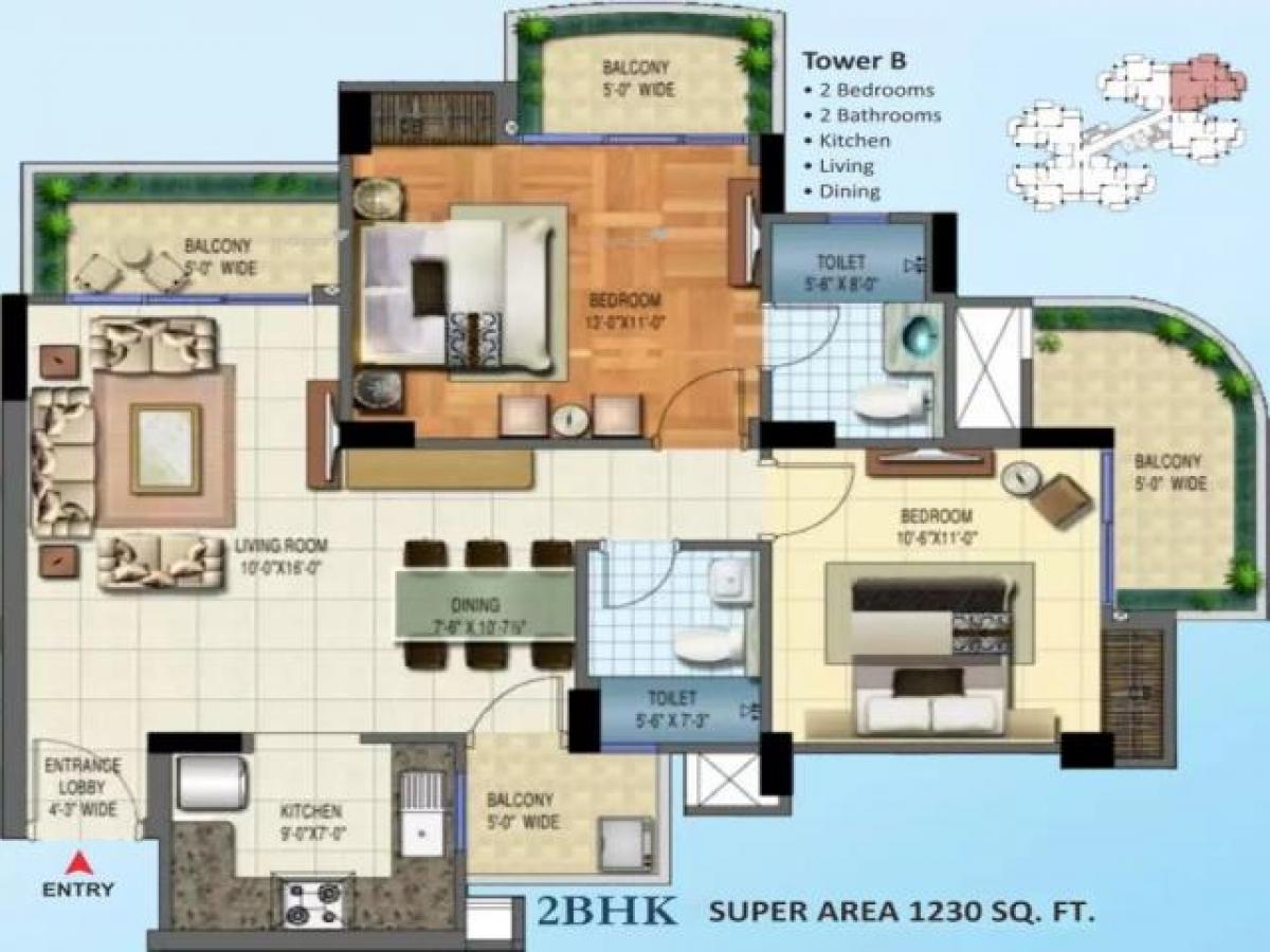 Casa de 2 dormitorios en Noida, India No. 67025