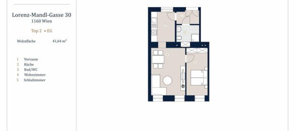 2 rooms Apartment in Ottakring, Austria No. 4154 6
