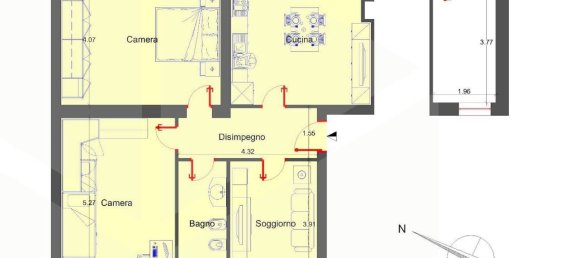 3 rooms Apartment in Bari, Italy No. 29107 2
