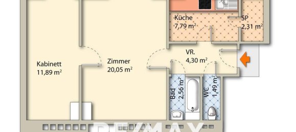 2غرفة شقة في Brigittenau, Austria رقم 219366 15