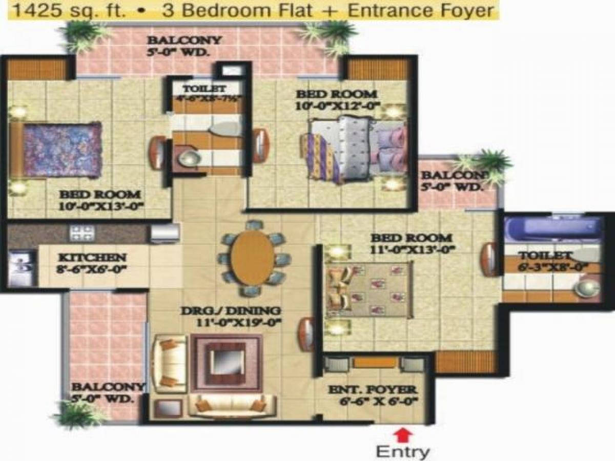 3 bedrooms House in Ghaziabad, India No. 55354