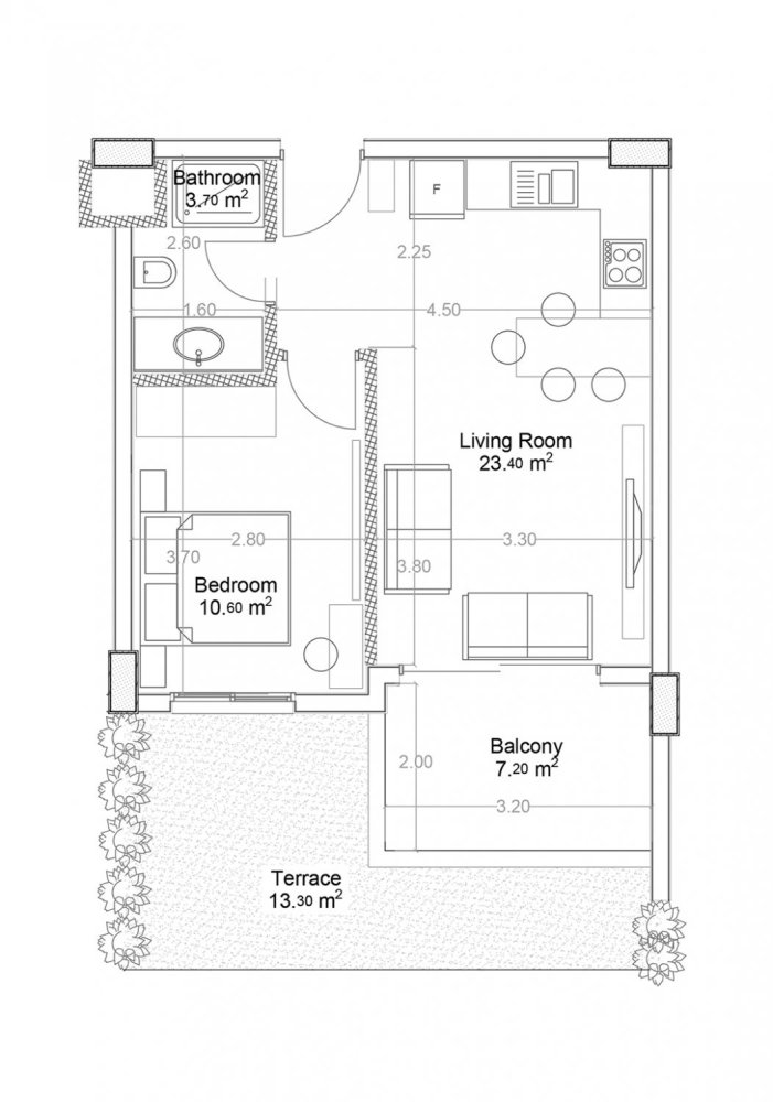 شقة 1+1 في Yekta Green Life Gazipasa Residence, Gazipasa, Turkey رقم 39484 1