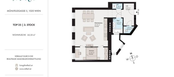 Apartamento de 2 divisões em Leopoldstadt, Austria N.º 219064 15