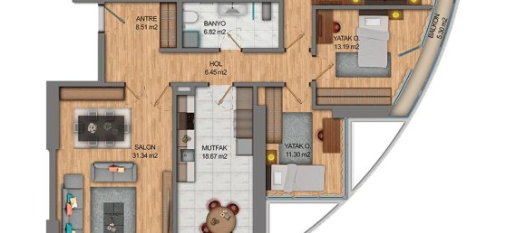 Apartment 1+1 in Kadikoy, Turkey No. 40610 11