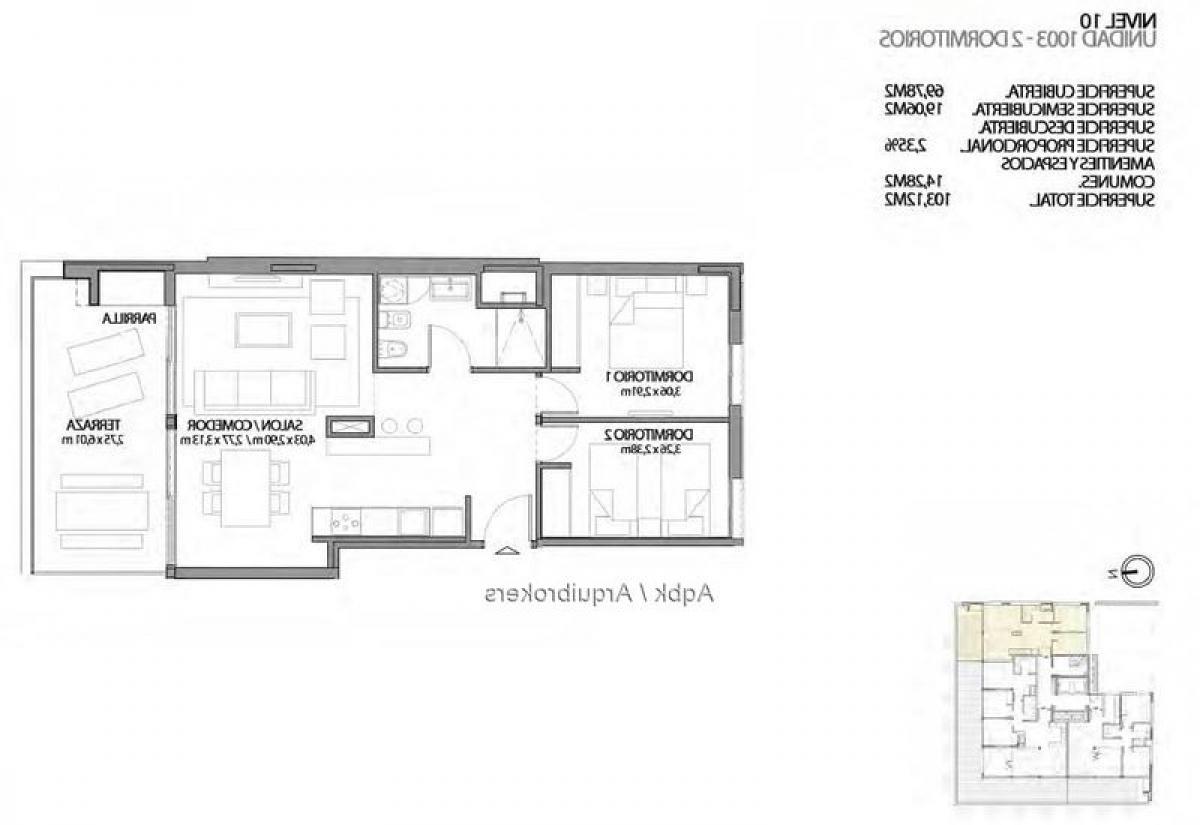 2 chambres Appartement à Montevideo, Uruguay No. 4026
