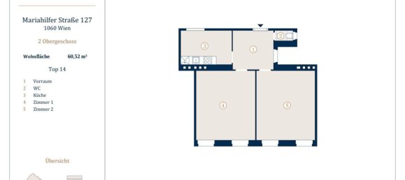 Квартира с 2 комнатами в Мариахильф, Австрия № 126584 9