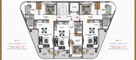 2 rooms Apartment in Alanya, Turkey No. 14915 24