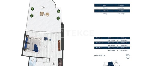 1 Schlafzimmer Wohnung in Ras Al Khaimah, UAE, Nr. 123466 13