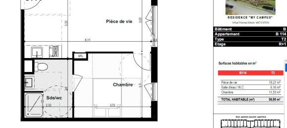 1 Schlafzimmer Wohnung in Metz, France, Nr. 75372 2