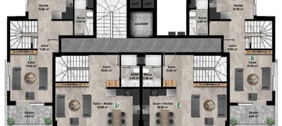 Apartamento de 2 divisões em Alanya, Turkey N.º 12550 28