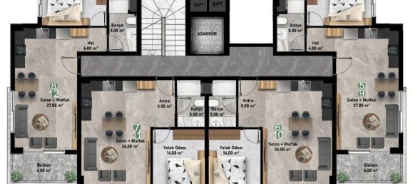 Apartamento de 2 divisões em Alanya, Turkey N.º 12550 27
