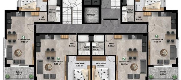 Apartamento de 2 divisões em Alanya, Turkey N.º 12550 30