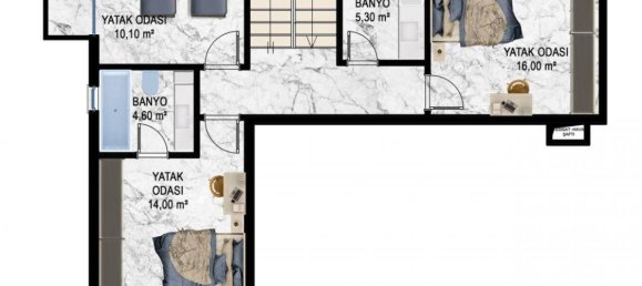 2غرفة شقة في Kestel, Turkey رقم 10156 16