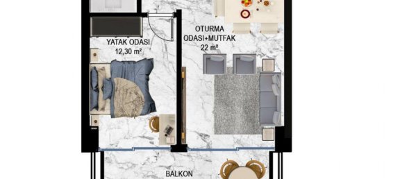 2غرفة شقة في Kestel, Turkey رقم 10156 21