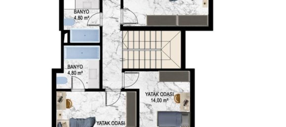 2غرفة شقة في Kestel, Turkey رقم 10156 17