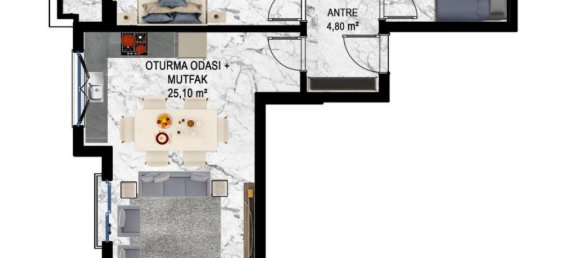 2غرفة شقة في Kestel, Turkey رقم 10156 20