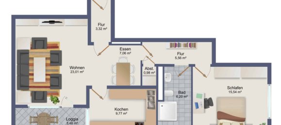 2غرفة شقة في Bochum, Germany رقم 77204 5