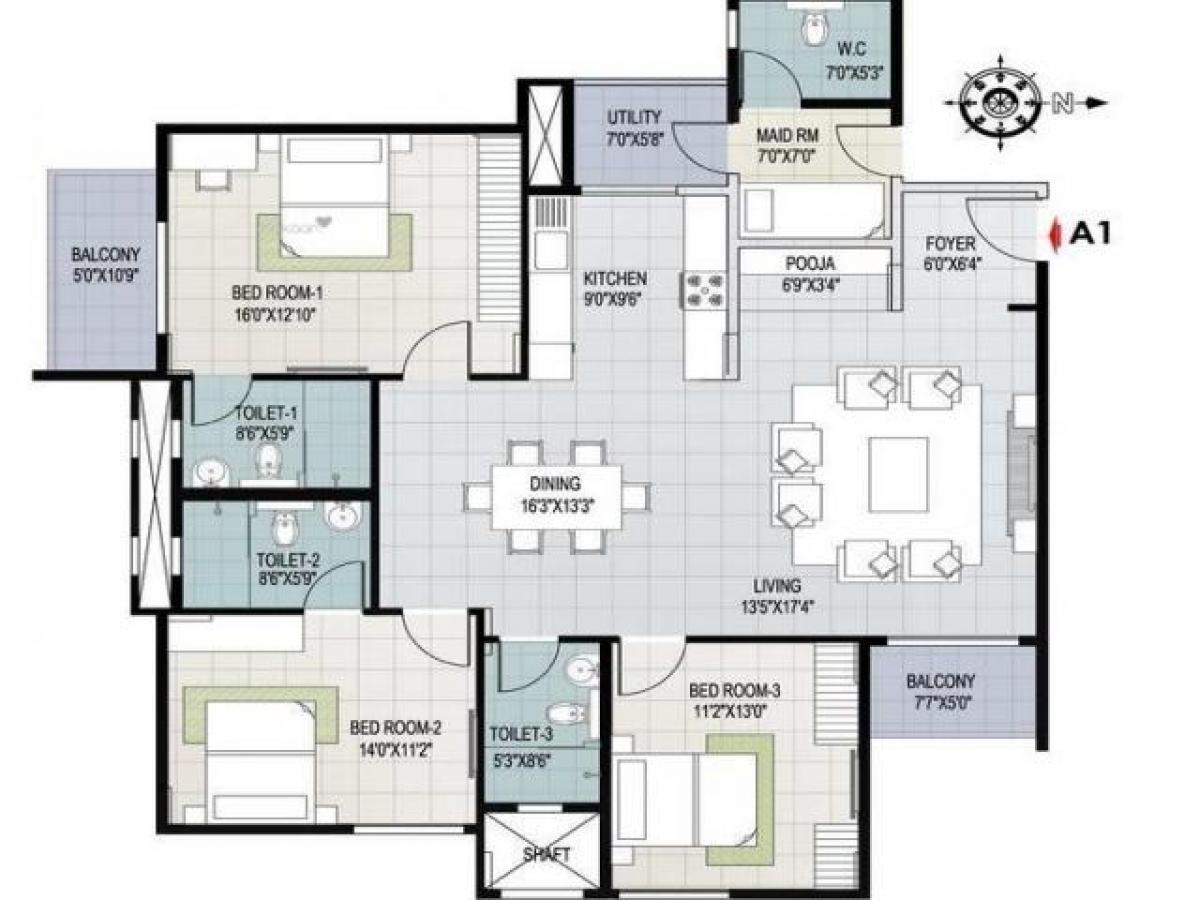 Casa T3 em Bangalore, India N.º 49214