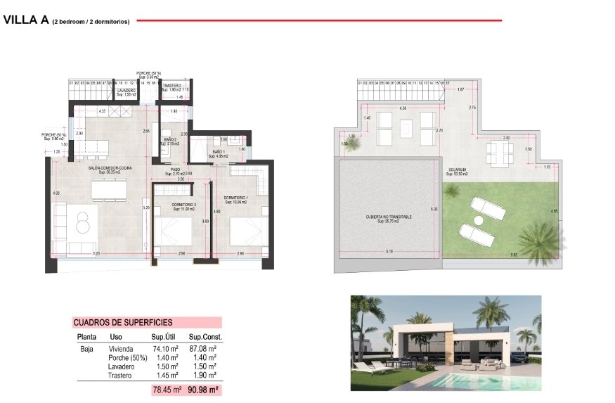 2 غرف نوم منزل في Alhama de Murcia, Spain رقم 286294