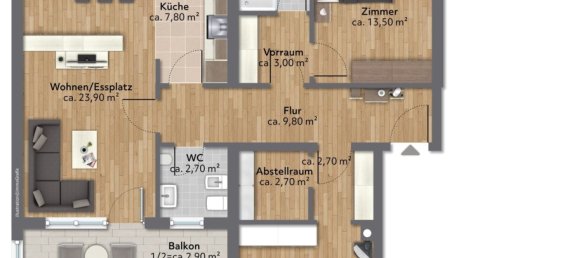 Квартира с 3 комнатами в Траунштайн, Германия № 340759 2