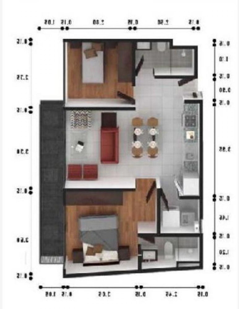 Apartamento de 2 dormitorios en Mexicali, Mexico No. 165348