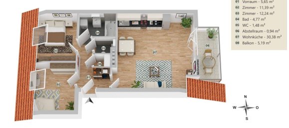 Apartamento de 3 habitaciónes en Linz, Austria No. 124809 14