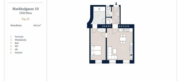 2 rooms Apartment in Vienna, Austria No. 226821 2